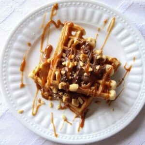 Caramel Cashew Waffle Caramel Cashews with chocochip