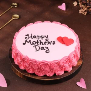 Vanilla Strawberry Mothers Day Cake